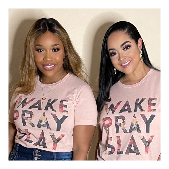 Tops - 1 LEFT | Wake, Pray, & Slay Graphic Tee